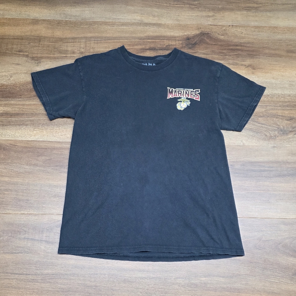 Mens Black Marines For Our Nation For Us All T-Shirt SIZE: Medium